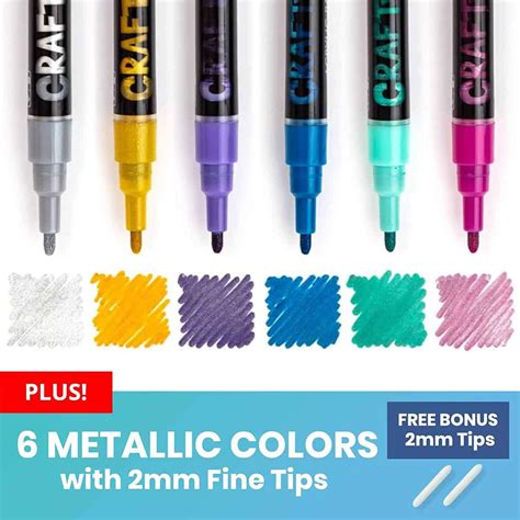 Acrylic Paint Markers – 16 Pack (Classic & Metallic Colors) – Crafty Croc