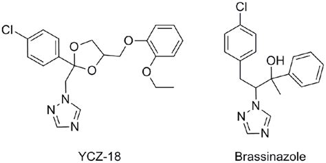 Chemical Structures Of Brassinosteroid Biosynthesis Inhibitors