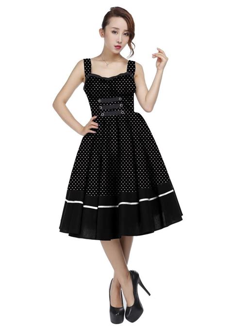 50s Retro Polka Dot Dress Mode Mundo