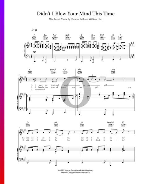 Didn't I Blow Your Mind This Time (The Delfonics) Piano Sheet Music - OKTAV
