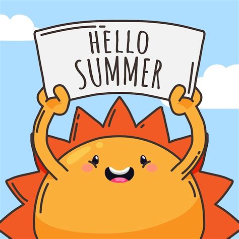 Premium Vector Hand Drawn Hello Summer Illustration