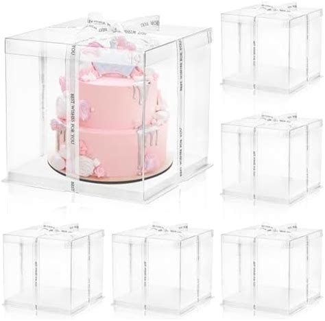 Amazon Square Clear Cake Box Transparent Cake Boxes With Ribbon