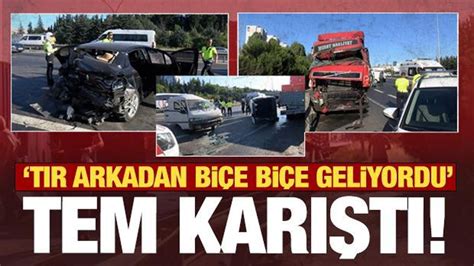 İstanbul TEM de feci kaza TIR arkadan biçe biçe geliyordu Haber 7 GÜNCEL