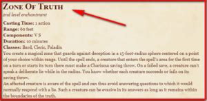 Zone Of Truth 5E Spell In DnD - D&D 5e Character Sheets