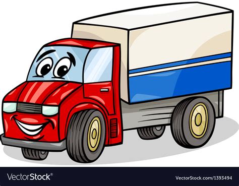 Funny truck car cartoon Royalty Free Vector Image