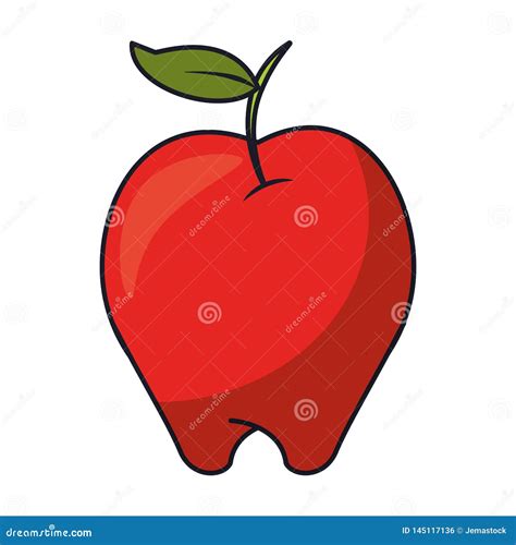 Fruta Sana De La Comida De Apple Aislada Ilustraci N Del Vector