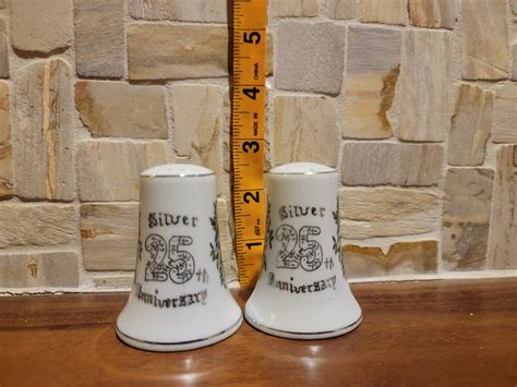 Vintage Lefton Ceramic Th Anniversary Salt And Pepper Shaker Etsy