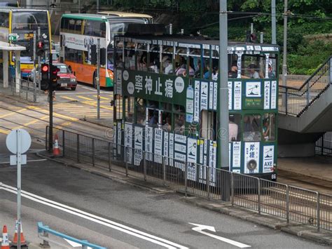 Tranv A Del Autob S De Dos Pisos En Hong Kong Imagen Editorial Imagen