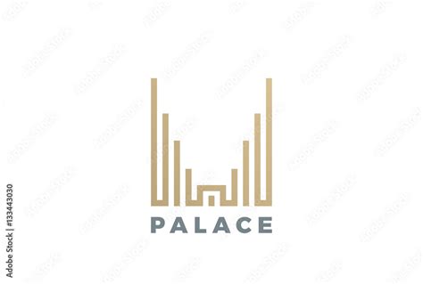 Luxury Hotel Palace Logo vector Linear. Real Estate Construction Stock ...