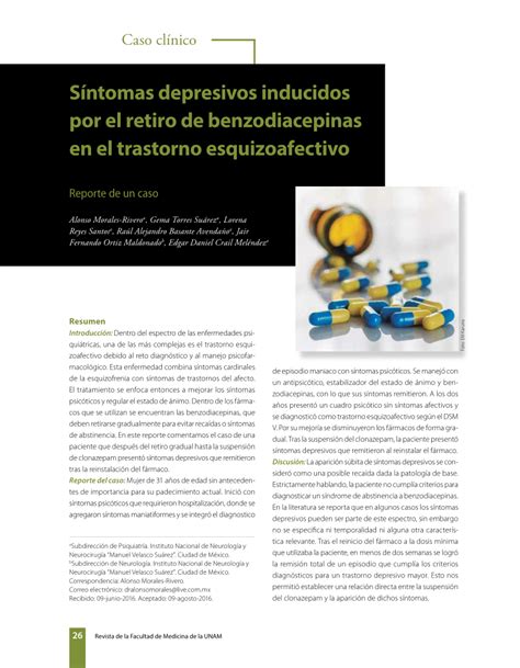 PDF Síntomas depresivos inducidos por el retiro de benzodiacepinas en