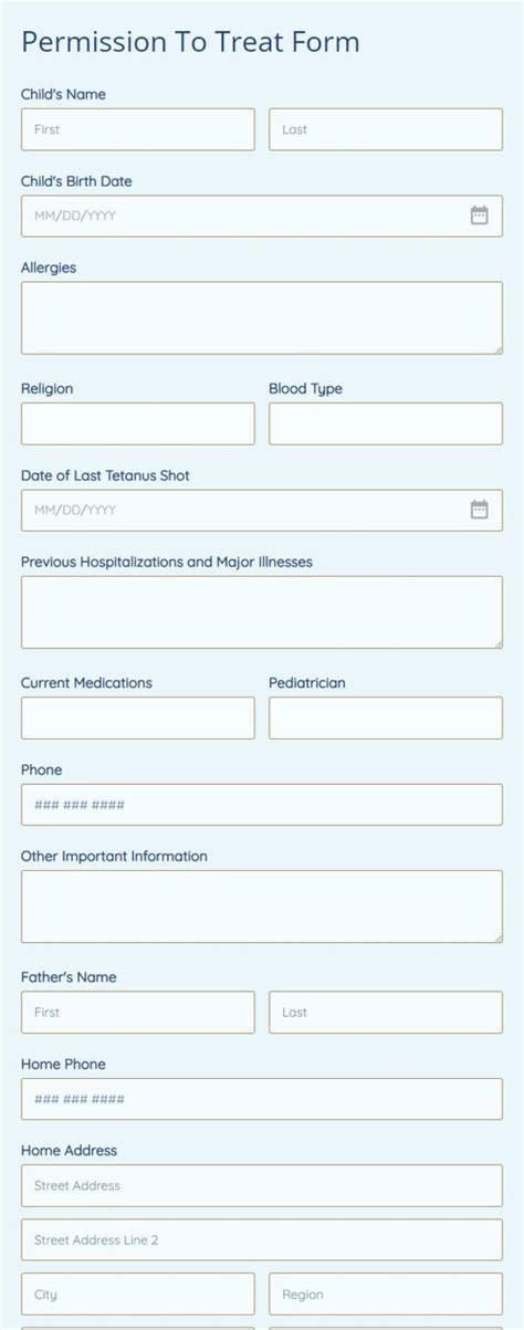 Free Medical Consent Form Templates 123formbuilder