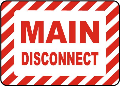 Main Disconnect Label - Save 10% Instantly