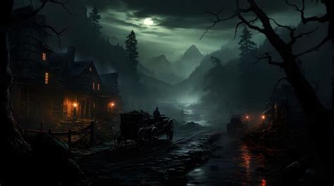 Free AI Image | spooky night landscape wallpaper