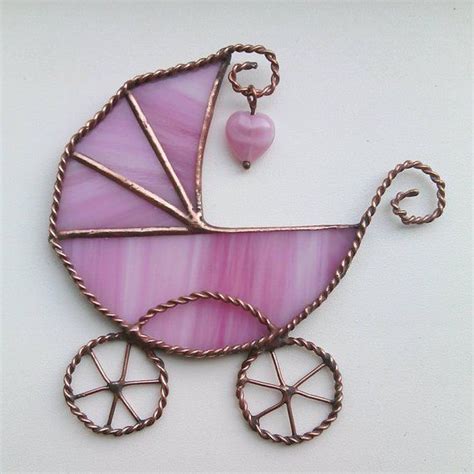 Baby Carriage Suncatcher On Holiday Baby Shower Stained Glass Stained