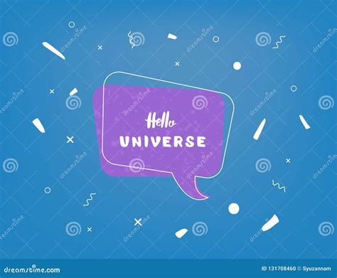 Vector Quote Of Hello Universe With Decoration Stock Vector