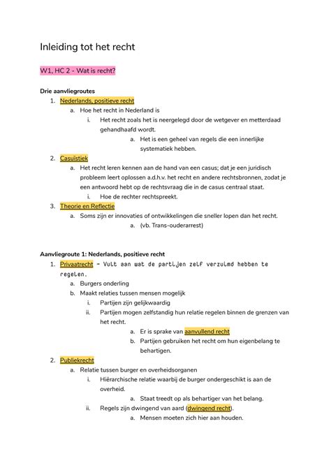 Inleiding Tot Het Recht Nederlands Positieve Recht A Hoe Het Recht