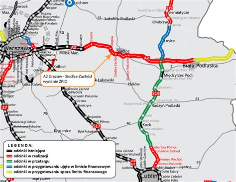 Autostrada A2 stan budowy na wschód od Warszawy