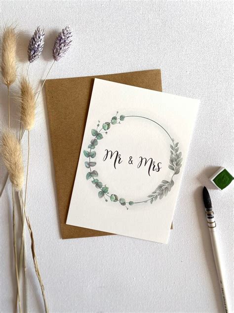 Gl Ckwunschkarte Zur Hochzeit Mr And Mrs Etsy De