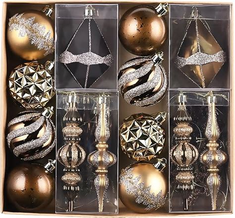 Amazon Valery Madelyn Christmas Tree Ornaments Set 40ct Bronze