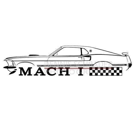 Car Svg Eps Png  69 Ford Mach 1 Svg Mustang Svg Etsy