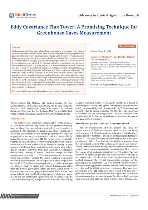 (PDF) Eddy Covariance Flux Tower: A Promising Technique for Greenhouse ...