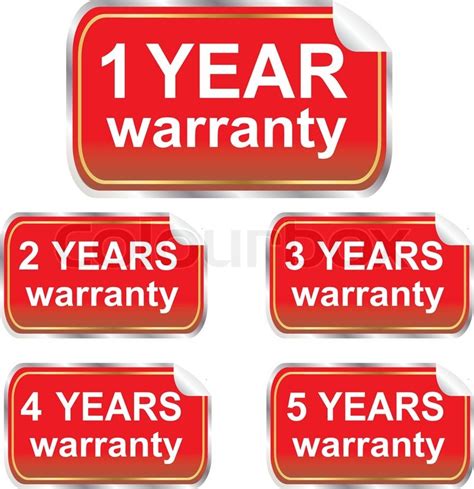 Warranty Stticker Set Vector Stock Vector Colourbox