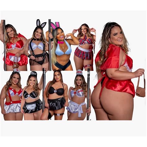 Fantasia Sexy Feminina Plussize Tanga Lingerie Bojo Er Ticas