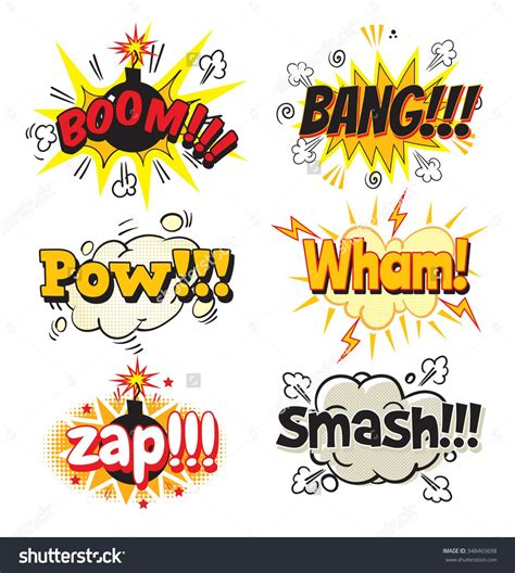 Boom Bang Pow Wham Zap Smash Stock Vector Royalty Free