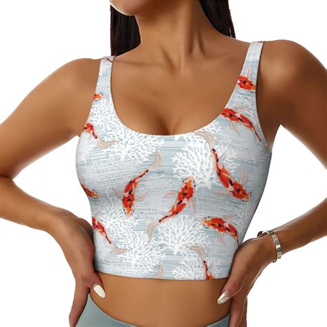 Fuzoiu Koi Fish Corals Spring Summer Print Women S Sports Vest U Back