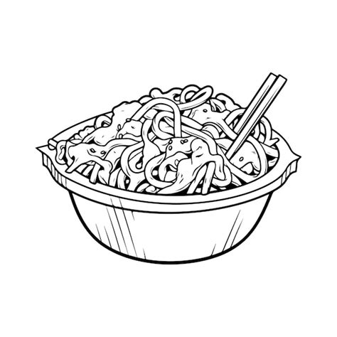 Premium Vector Hand Drawn Delicious Noodles In Doodle Style