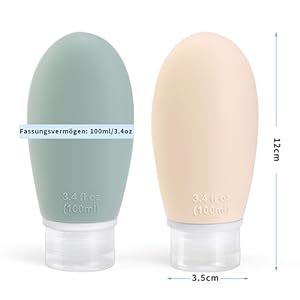 4 Stück 100ml Silikon Reiseflaschen Set mit Etiketten Opret