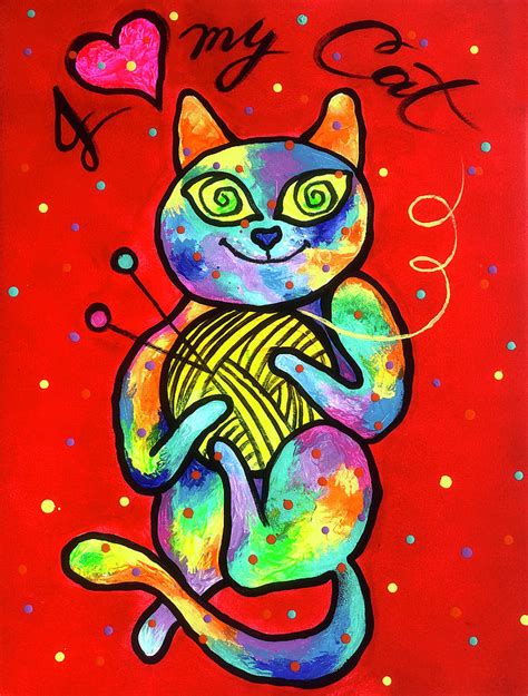 Happy Cat Painting By Leon Zernitsky Fine Art America