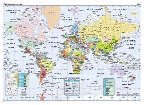 Mapa Planisferio Con Division Politica Y Nombres Planisferio Que Es