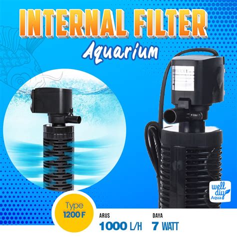 Jual Filter Aquarium Mini Internal Quick Filter Pompa Celup 1000L 1200F