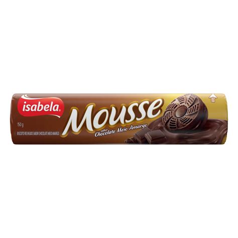 Biscoito Recheio Chocolate Meio Amargo Isabela Mousse Pacote 150g