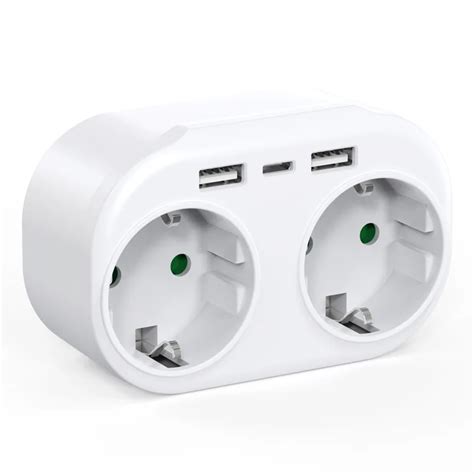 Tomada El Trica Ue Portas Usb Euro Power Strip Extens O Sockets