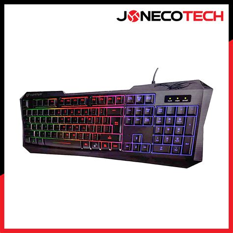 Vertux Radiance Ergonomic Backlit Wired Gaming Keyboard Joneco Tech