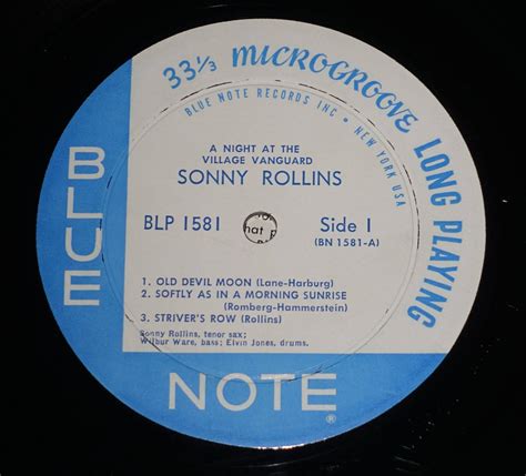 Us Blue Note Blp A Night At The Village Vanguard Sonny Rollins Nyc