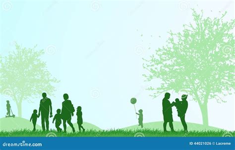 Happy people outdoors stock vector. Illustration of outline - 44021026