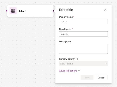 Créer et modifier des tables Dataverse dans les applications canevas à