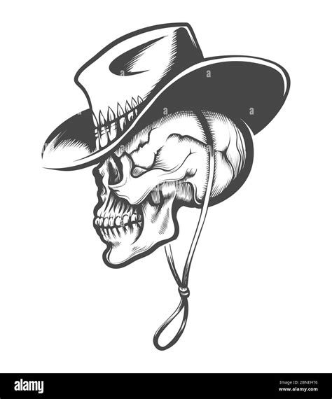 Traditional Cowboy Skull Tattoo