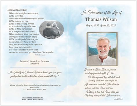 Funeral Program Cover Designs - Personalized Mass Booklets