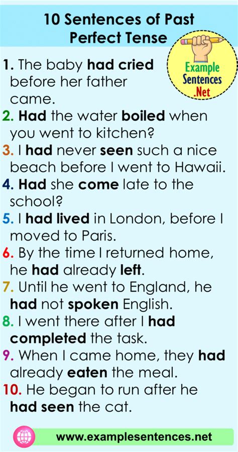 10 Examples Of Past Perfect Tense Sentences Design Talk