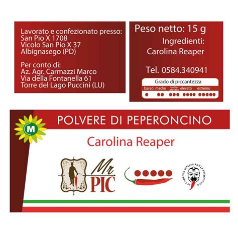 Mr Pic Polvere Di Peperoncino Carolina Reaper Gr