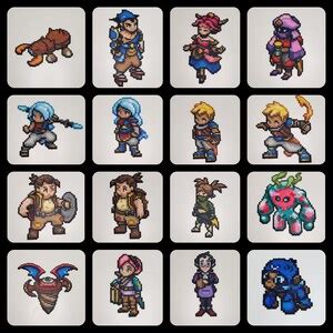 Sea of Stars Characters and Monsters Beadsprites Valere, Zale, Garl, Re'shan, Serai, B'st ...