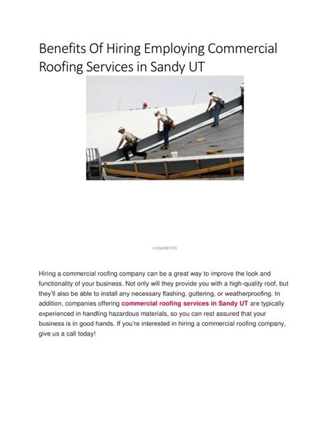 Ppt Benefits Of Hiring Employing Commercial Roofing Services In Sandy