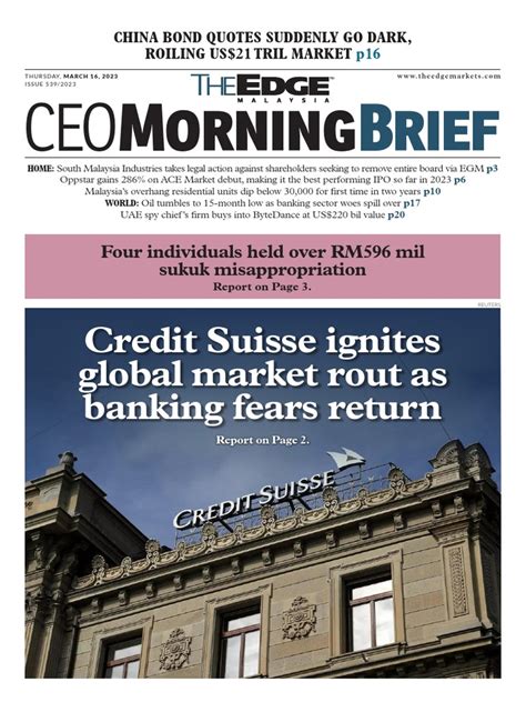 Morning Credit Suisse Ignites Global Market Rout As Banking Fears