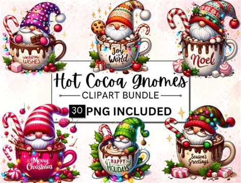 Christmas Hot Cocoa Gnomes PNG Clipart Graphic By DigiDreamWorld Creative Fabrica