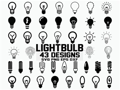 Light Bulb Svg Bulb Svg Clipart Cricut Cut File Etsy