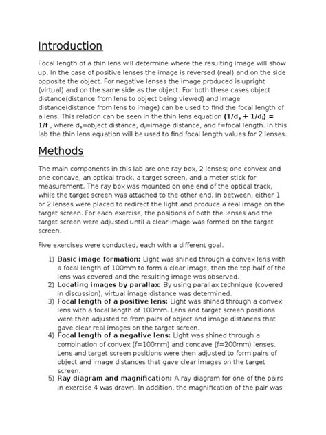 Images With Thin Lenses | PDF | Lens (Optics) | Optics